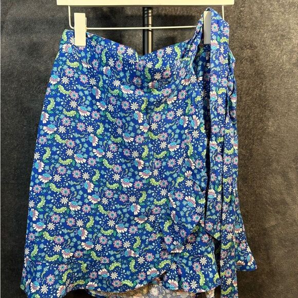 Loft 2 Petite Floral Ruffle Wrap Skirt - Picture 7 of 8